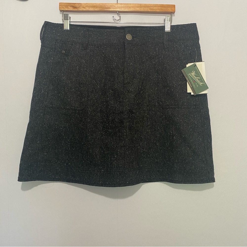 Woolrich Woodlyn Skirt Onyx Size 16 Speckled Wool-blend‎ NWT